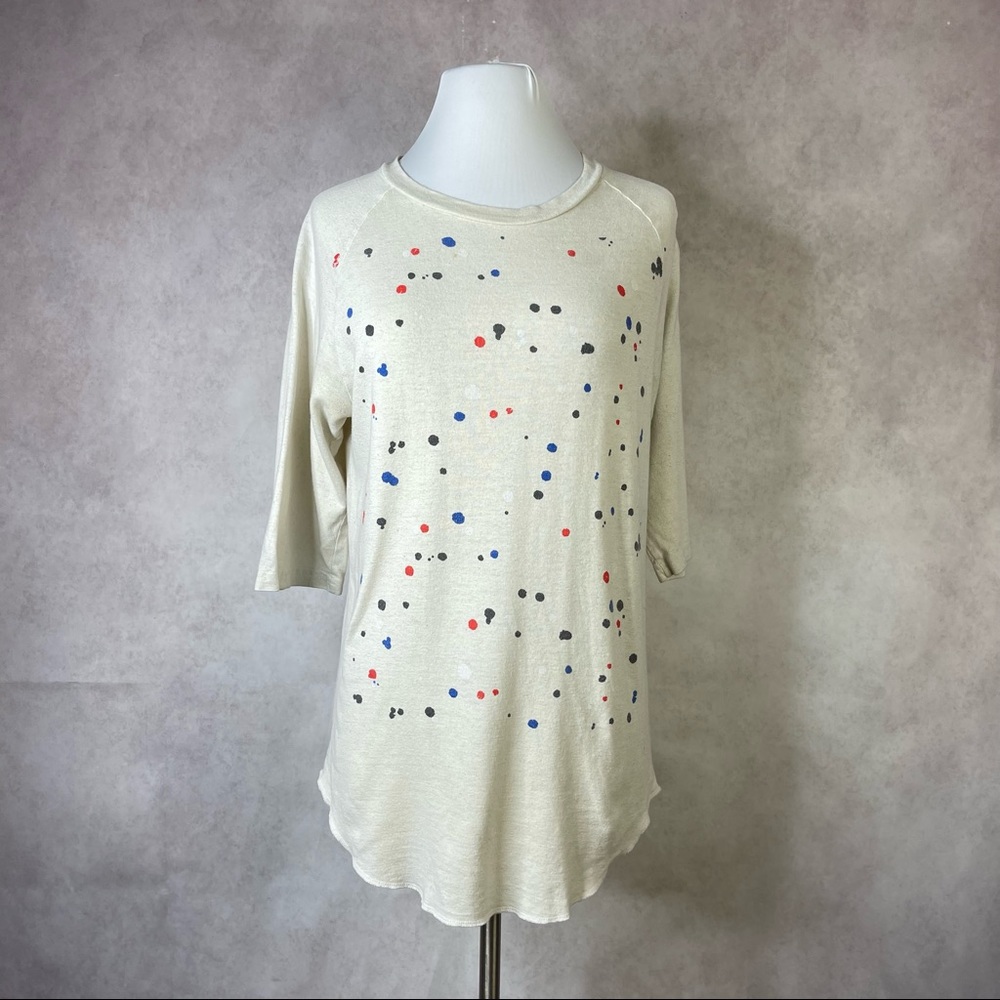Clare V. X Jungmaven Paint Splatter Raglan Baseball Classic Everyday Tee Size M